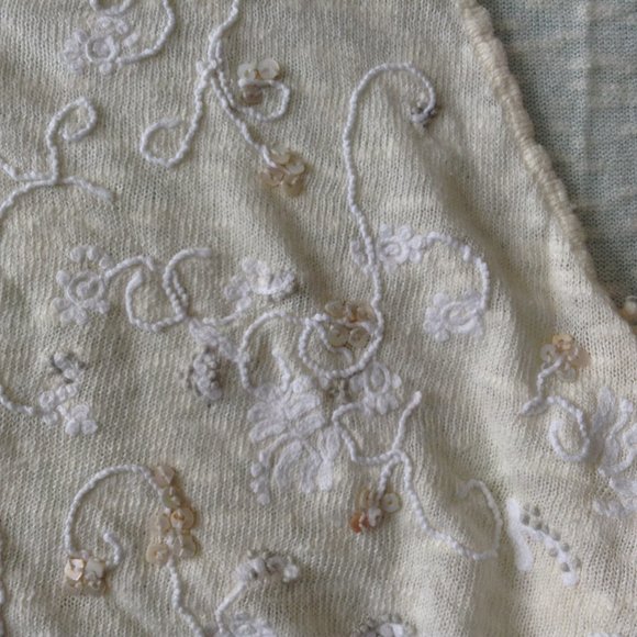 Sigrid Olsen cream embroidered crop top - Picture 8 of 11